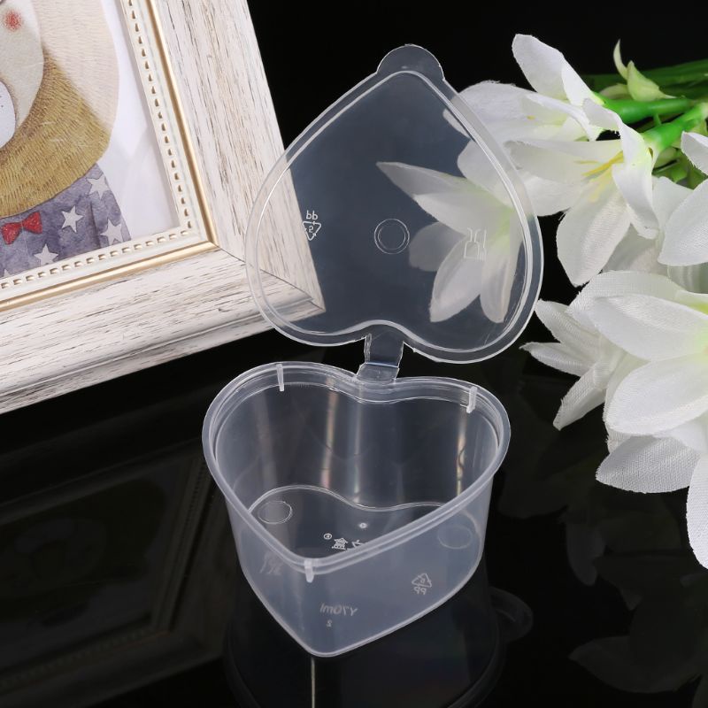 Bộ 10 Cốc Đựng Nước Sốt Hình Trái Tim 70ml Dùng Một Lần Tiện Lợi