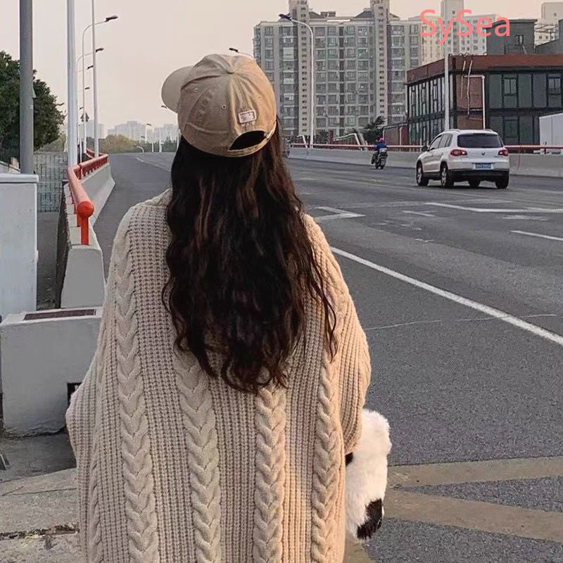 Áo khoác Cardigan dệt kim tay dài plus size thời trang mùa đông cho phái nữ