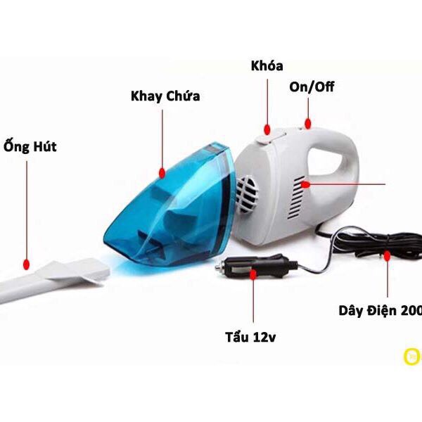 Máy hút bụi oto - Máy hút bụi cầm tay Chuyên hút bụi xe hơi DC 12V