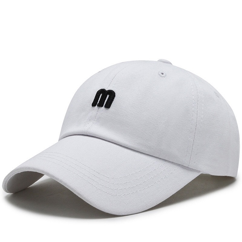 Mới Mũ Lưỡi Trai Vải Canvas Thêu Chữ M Kiểu Cổ Điển Có Thể Điều Chỉnh Cho Nam Và Nữ