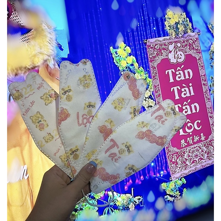 [ĐƯỢC CHỌN Mẫu] Túi 10 Chiếc Khẩu Trang KF94  Hoạ Tết 2022 Người Lớn Hàng Cao Cấp 4 Lớp Kháng Khuẩn Tiêu Chuẩn Xuất Khẩu