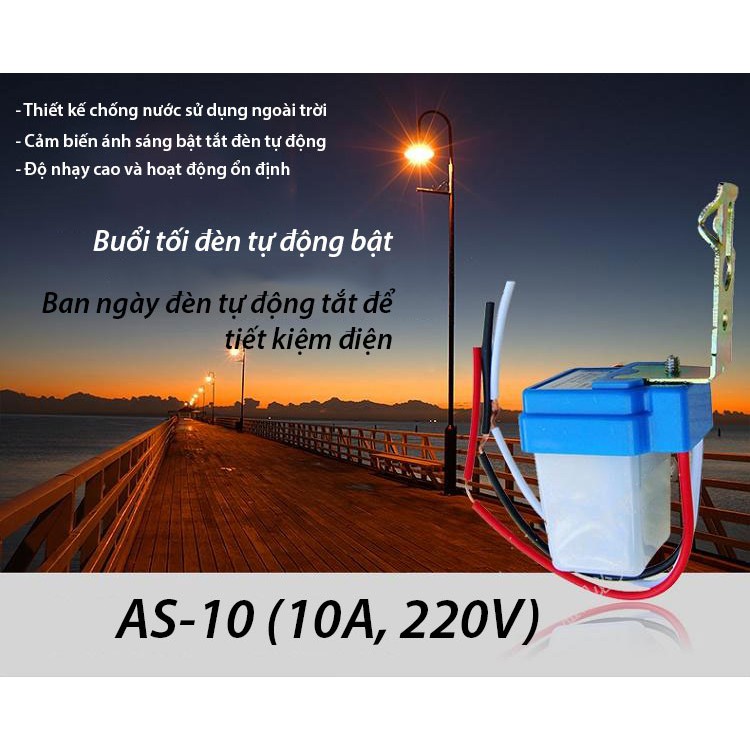 Bộ 10 - Công tắc cảm ứng ánh sáng tự bật đèn khi trời tối và tắt đèn khi trời sáng LS6