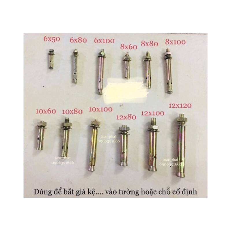 Vít nở sắt , tắc kê sắt nhiều size