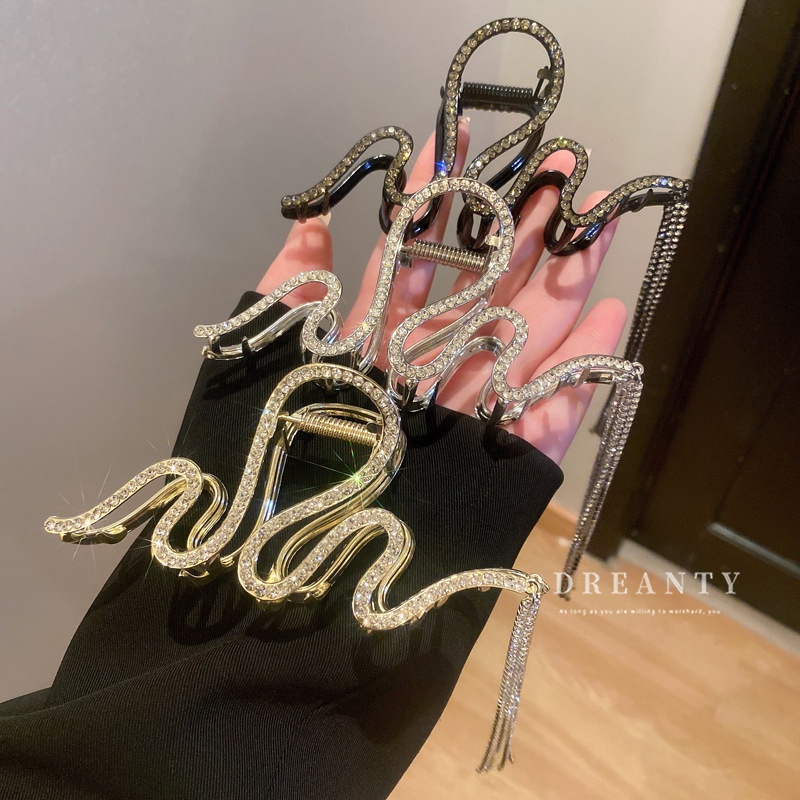 Kẹp Tóc Đính Đá Tua Rua Phong Cách Thời Trang Pháp