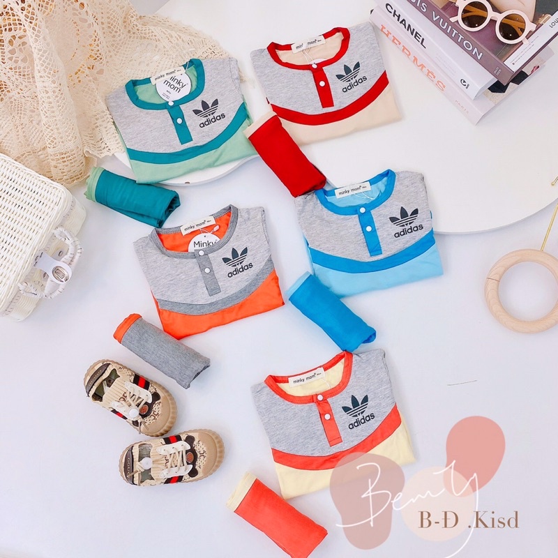 Bộ minky dài cho bé ❤️ freeship ❤️ đồ ngủ cho bé trai bé gái minky mom chính hãng