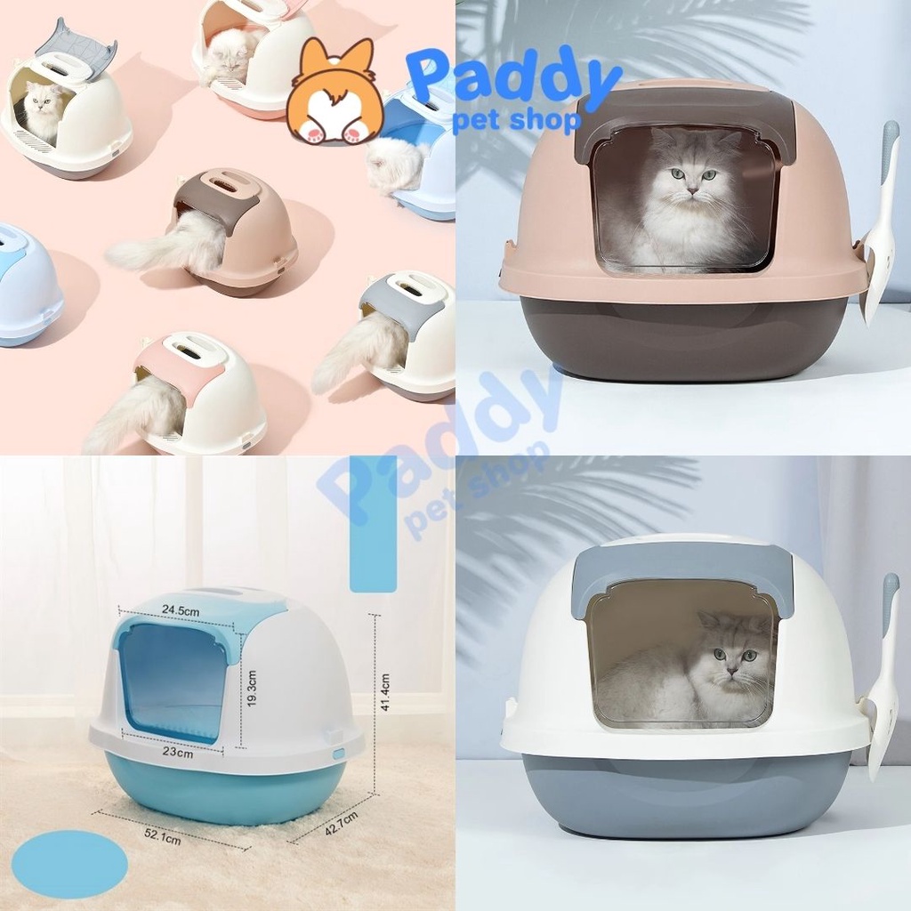 Nhà Vệ Sinh Mèo Pakeway OVAL Nắp Gập
