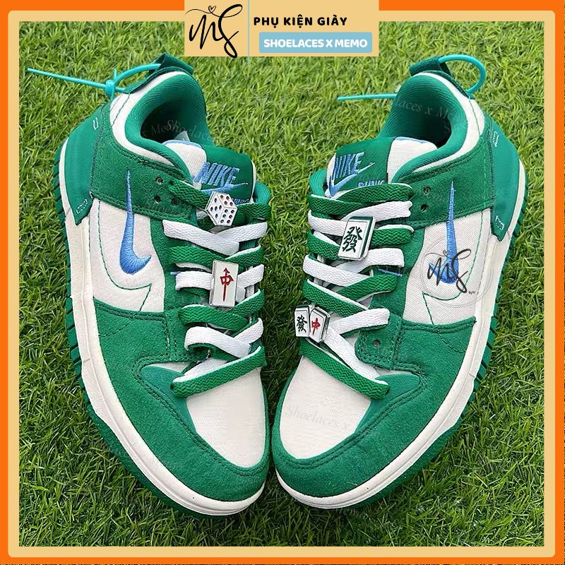 Dây Giày Custom Nike Dunk Low Disrupt 2 ‘Malachite’- Dây Giày Hoạ Tiết Màu Xanh Lá Memolaces