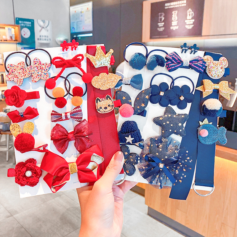 Bộ 18 Phụ Kiện Tóc Hình Nơ Dễ Thương Cho Bé Gái