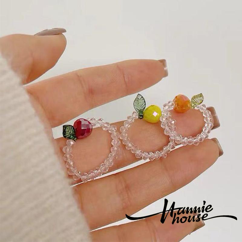 Nhẫn co giãn đính đá pha lê dành cho nữ tùy chọn màu sắc