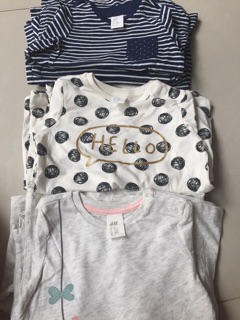 Áo dai tay bé gái h&m