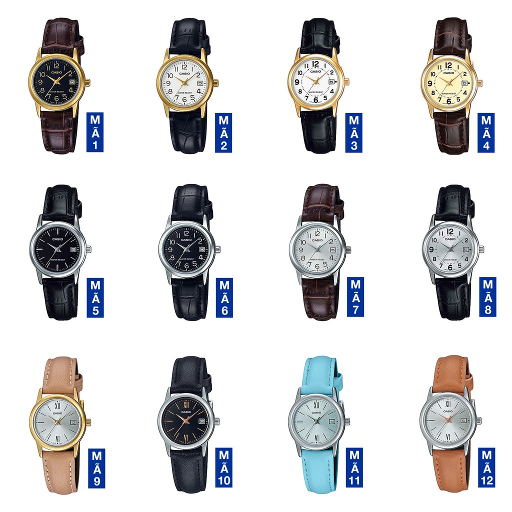 Đồng hồ nữ dây da Casio Standard chính hãng Anh Khuê LTP-V002 Series