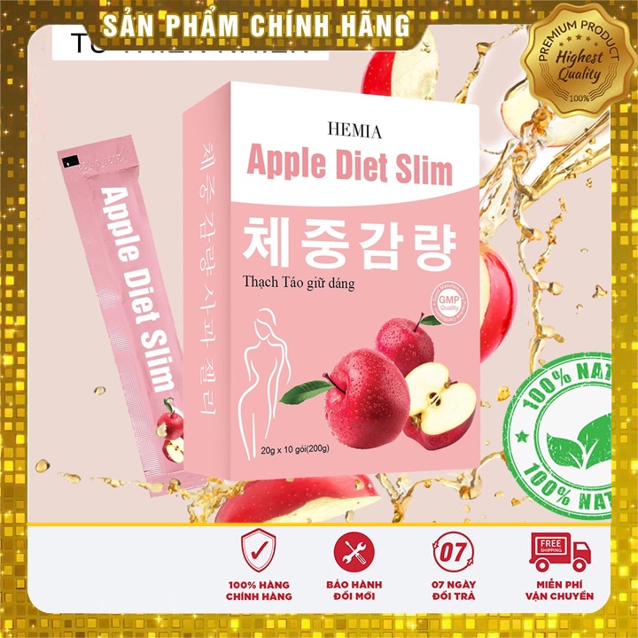 Thạch táo giảm cân Hemia Hàn Quốc, giữ dáng, đẹp da, giảm cân, giảm béo, an toàn, không cần ăn kiêng