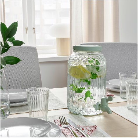 BÌNH THỦY TINH CÓ VÒI SOMMARFLÄDER IKEA 3L