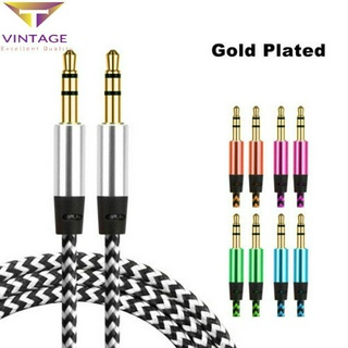 NEW* 3.5mm Jack Braided Stereo Audio Cable Gold Plated Male To Male Speaker Cable