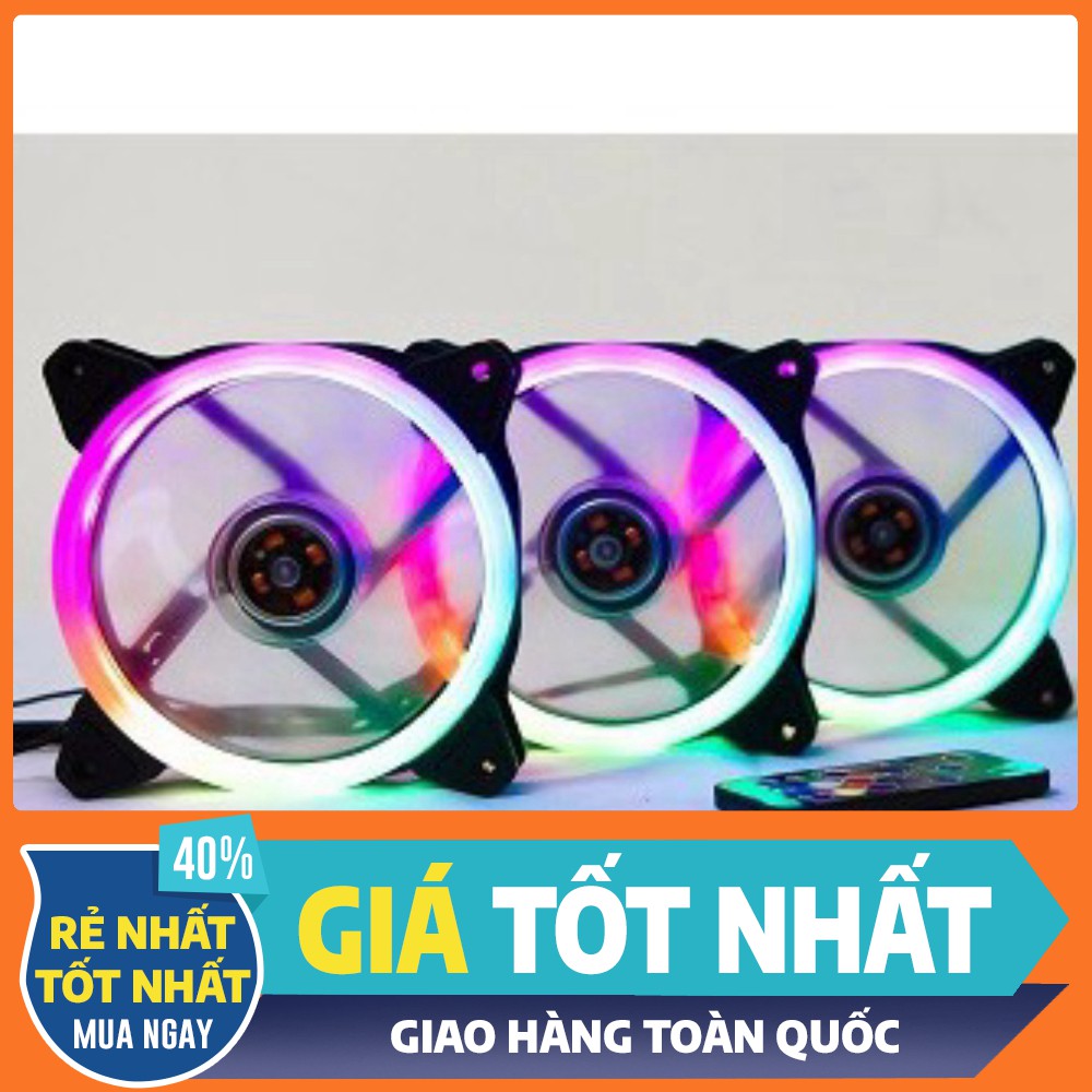 Combo 3 Quạt Tản Nhiệt Vitra Rainbow RGB + Bộ Hub Điều Khiển LED đa chế độ