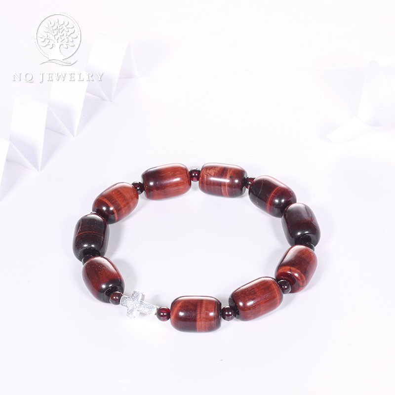 Vòng mân côi - chuỗi mân côi màu nâu đỏ mix thánh giá NQ Jewelry