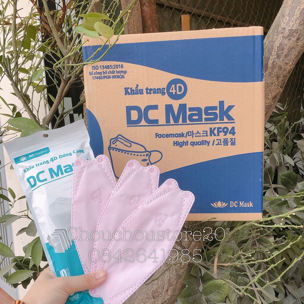 [HÀNG CÓ SẴN] 1 Thùng Khẩu Trang 4D Trắng Hàng chuẩn DC - (300c) Khẩu Trang DC Mask KF94 4 Lớp Kháng Khẩu, Thoáng Khí