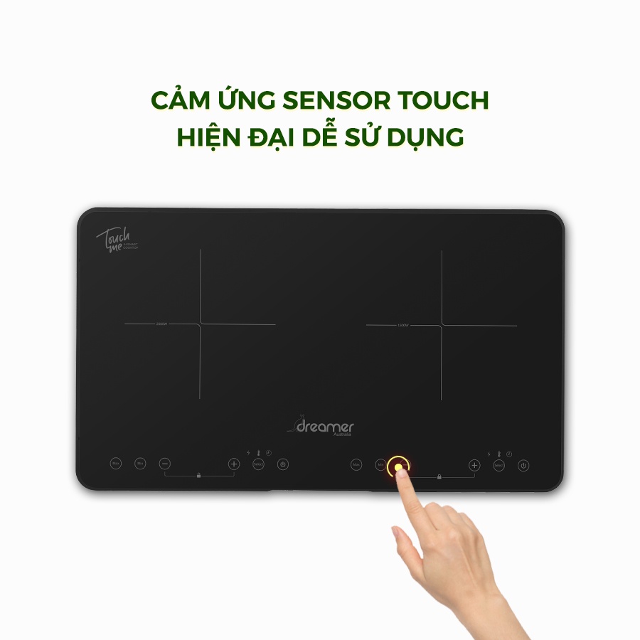 Bếp Từ Dương Đôi DREAMER Màu Đen DKA-DIC135B 3500W - Bảo hành chính hãng 12 Tháng