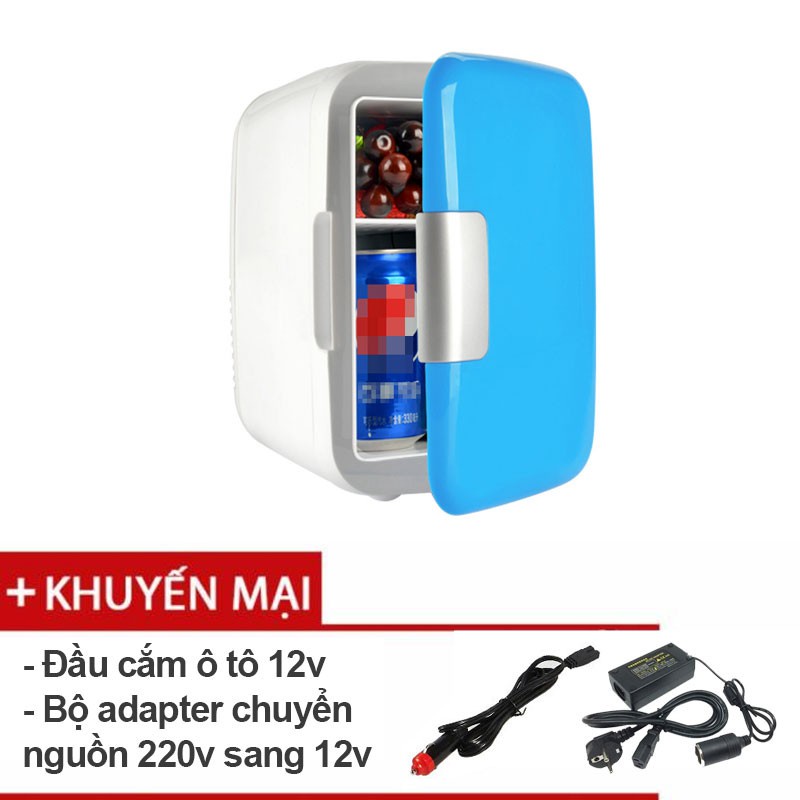 Tủ lạnh cao cấp siêu mát cho ô tô 4L tặng kèm dây nguồn cao cấp dùng trong gia đình (dc2882 +dc3211