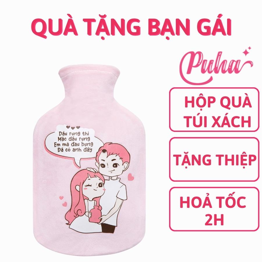 Túi chườm nóng đau bụng kinh Puha VIP quà tặng bạn gái, túi chườm sưởi ấm nóng lạnh đa năng