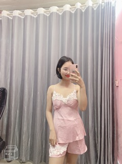 bộ ngủ lụa phối ren