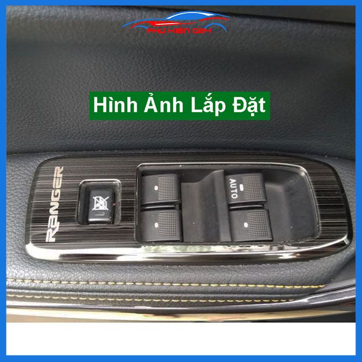 Ốp nội thất Ranger 2013-2014-2015-2016-2017-2018-2019-2020-2021 số tự động vân Titan chống trầy xước làm đẹp xe