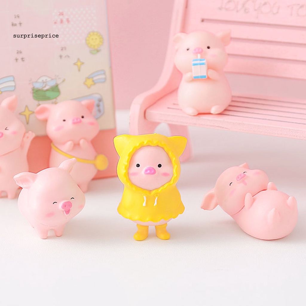 Mô Hình Chú Heo Hoạt Hình Mini Dễ Thương Dùng Trang Trí