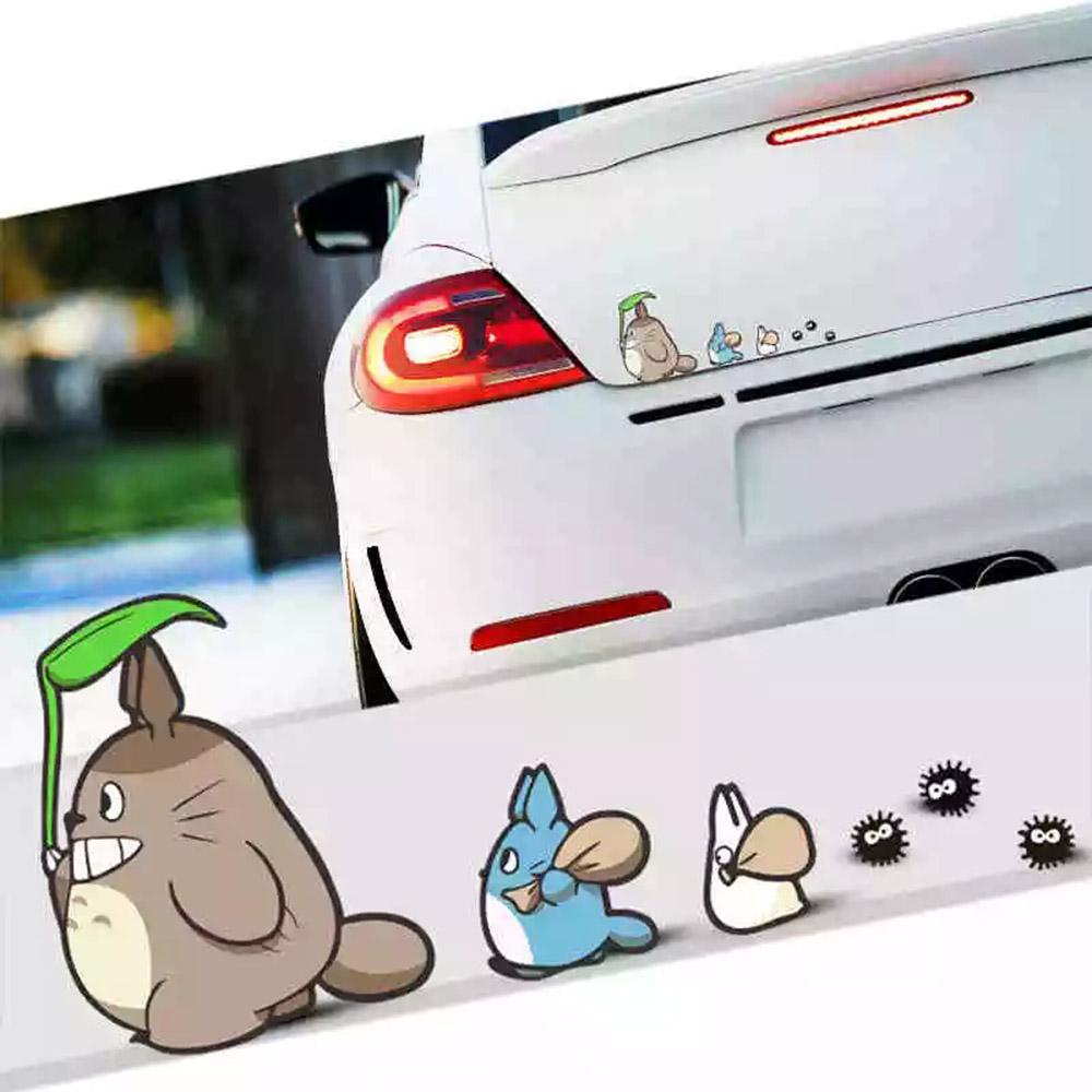 Miếng Dán Phản Quang Họa Tiết Hoạt Hình Totoro Trang Trí Kính Chắn Gió Xe Hơi