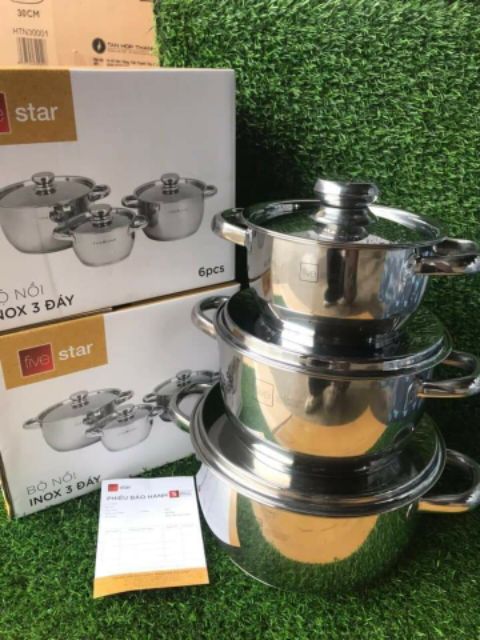 🎁🎁BỘ NỒI FIVE STAR 3 MÓN CAO CẤP BẾP TỪ.