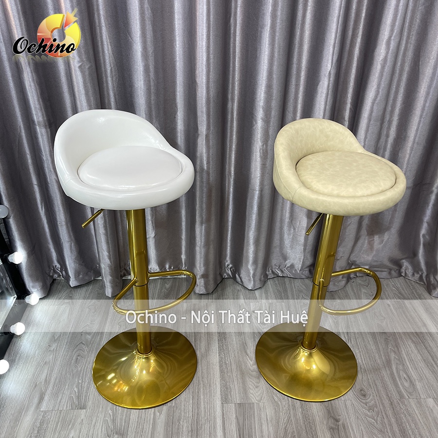 Ghế Chụp Hình, Ghế Makeup Chân Vàng K1 Sơn Tĩnh Điện Nhập Khẩu Mẫu TỰA THẤP ( Ảnh Thật Shop Chụp)