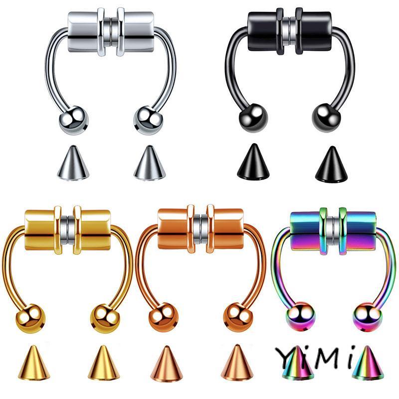 Khuyên mũi/môi hình tròn bằng thép không gỉ thiết kế đơn giản cao cấp