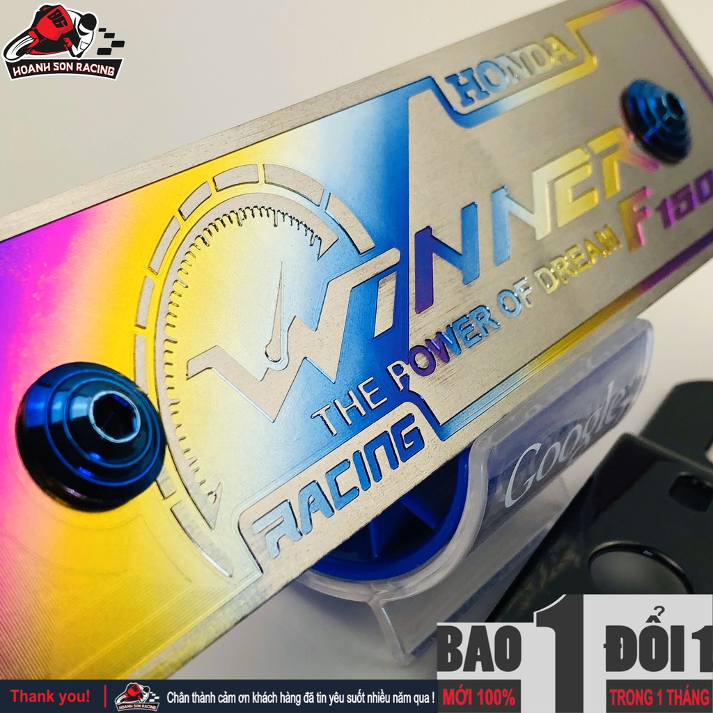 Bảng tên titan WINNER titan 100% gắn cho các đời xe winner TẶNG pát gắn bảng tên winner và ốc gắn bảng tên titan 6l2