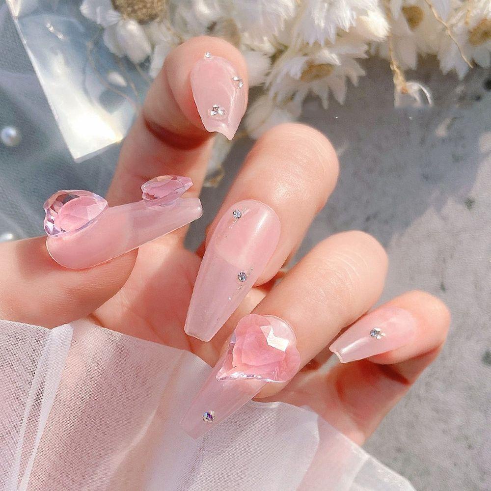Miếng Dán Trang Trí Móng Tay Nghệ Thuật|Phụ Kiện Trang Trí Móng Tay Hình Trái Tim Sau Lưng Lấp Lánh