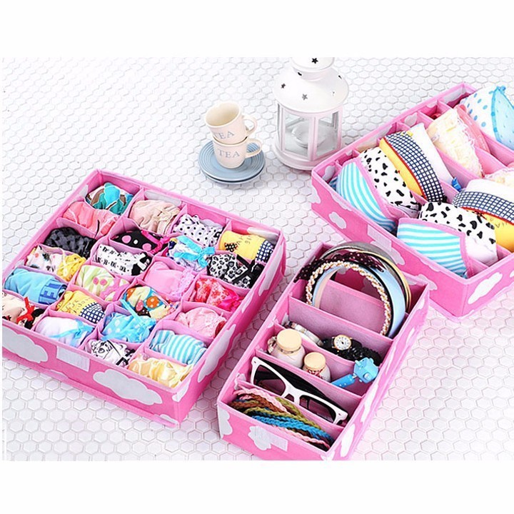 Combo 3 Hộp Đựng Đồ Lót Giúp Không Gian Thêm Gọn - giao mẫu ngẫu nhiên