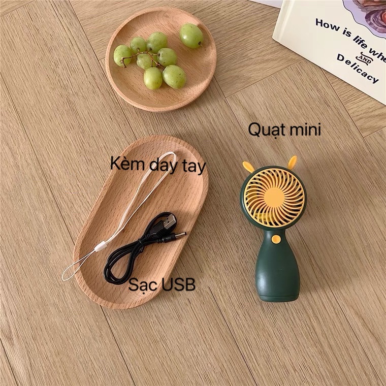 Quạt Nhỏ Cầm Tay USB Quạt Nhỏ Hoạt Hình Cầm Tay Gió Lớn Không Ồn Sạc Điện Mini Cho Ký Túc Xá Sinh Viên,Rare Department