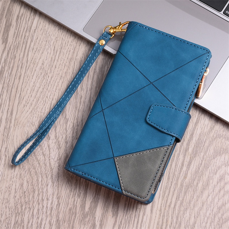 Ốp Điện Thoại Da Pu Ví Lật Có Dây Kéo Samsung Galaxy S10 Plus S9 Plus S8 Plus S7 Edge Note 10 Lite S10 Lite S10+ S9+ S8+