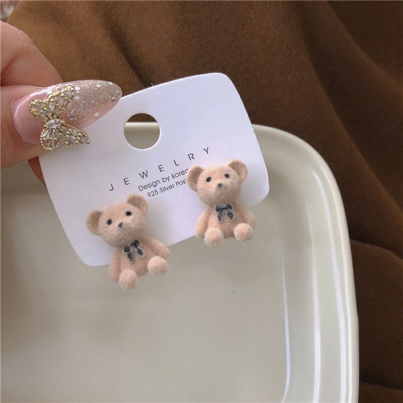 Bông tai Gấu Teddy Lông Nhung