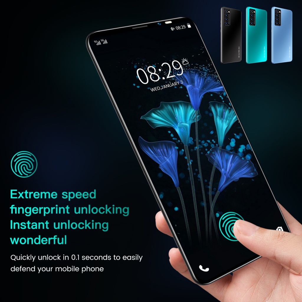 Điện thoại di động rino6 pro mới nguyên  chơi Máy ảnh HD màn hình lớn game thẻ kép Android 5G COD