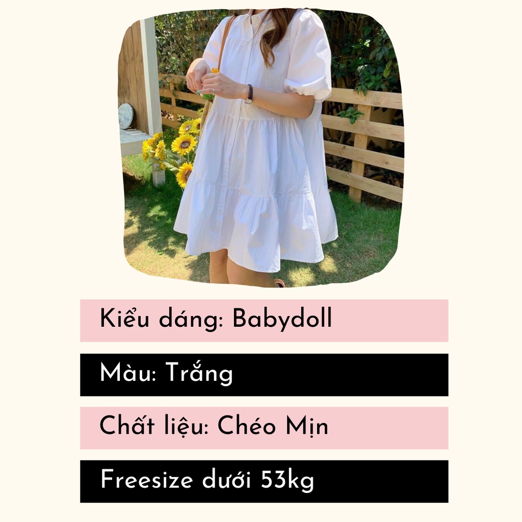 Váy babydoll dáng dài BlaPink thiết kế cổ sơ mi ulzzang- BAMBI DRESS T167