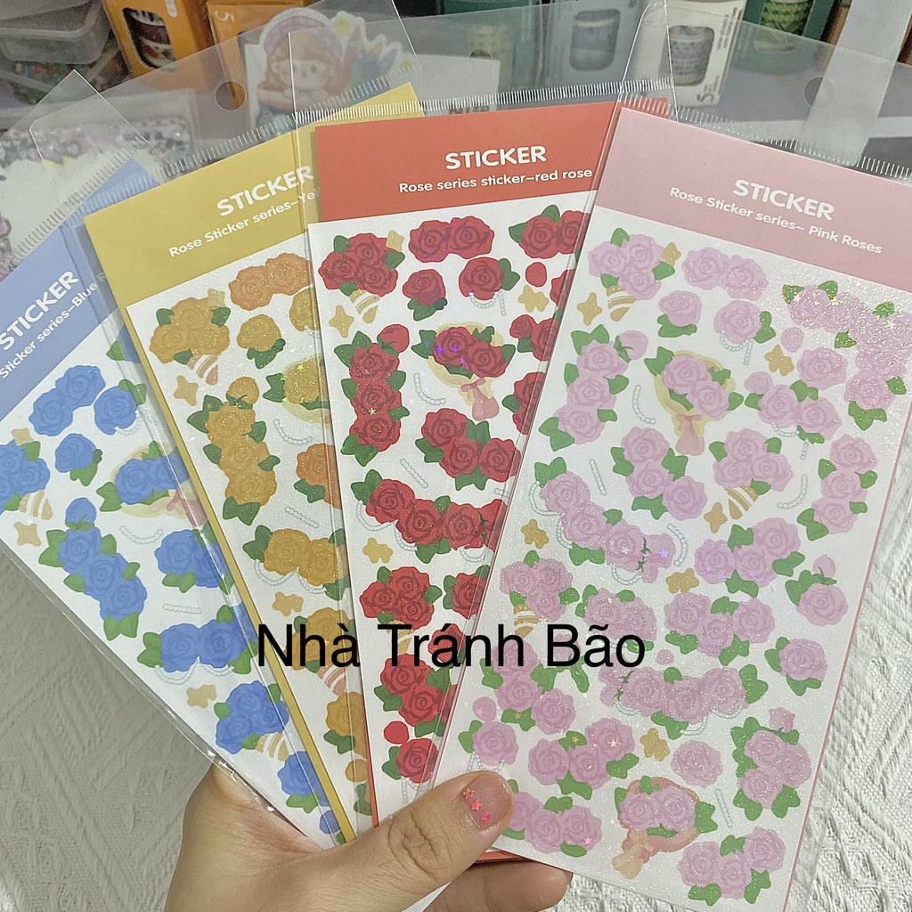 Sticker Hoa Hồng Trang Trí Toploader