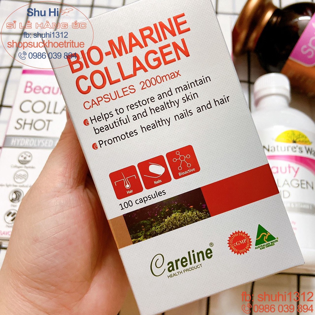 (Chính hãng) Collagen Thủy sinh Careline - Bio-Marine Collagen 2000max Careline ÚC 100 viên