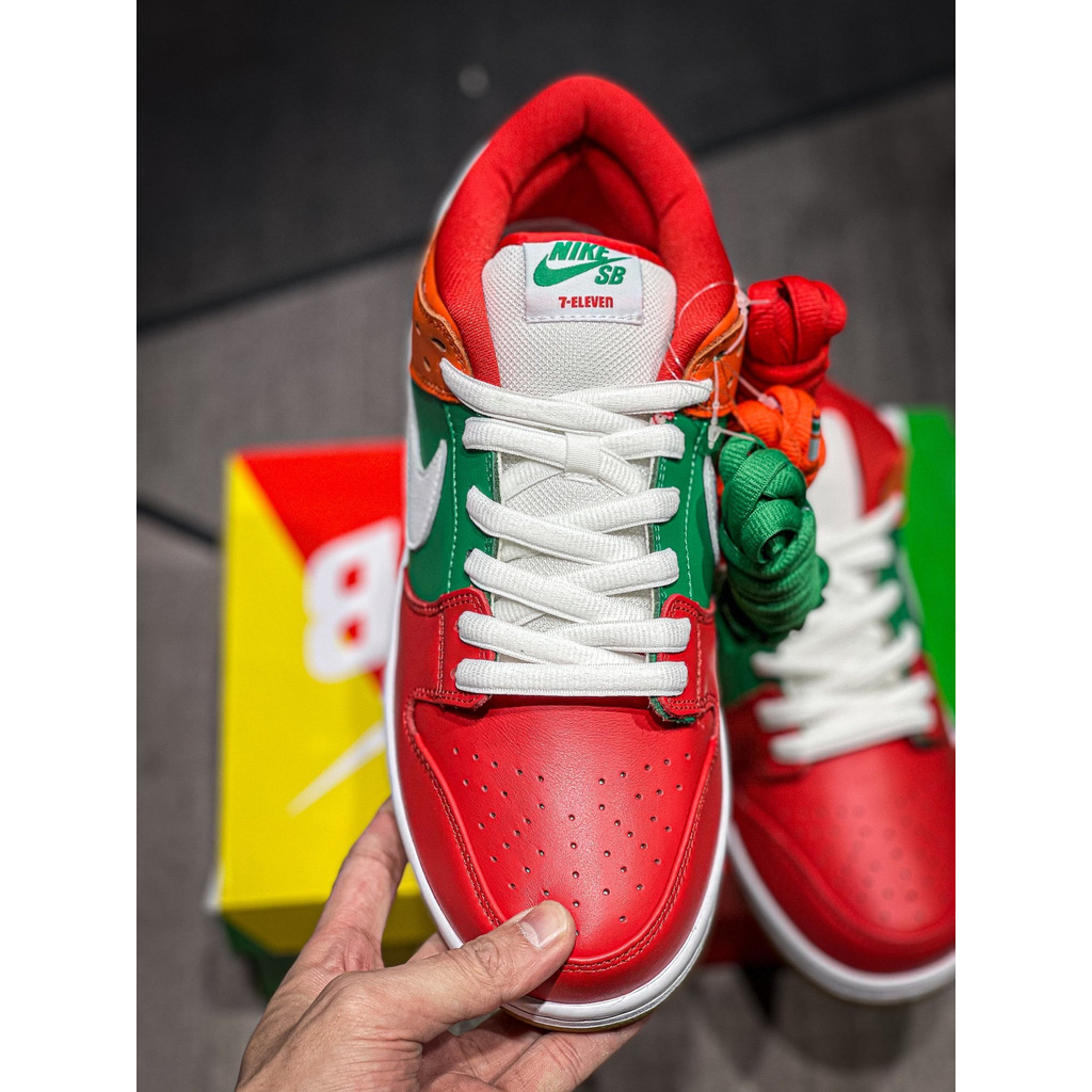 100% New 7-Eleven x NK SB Dunk Low red, orange green sneakers 36-47.5 | Ready Stock