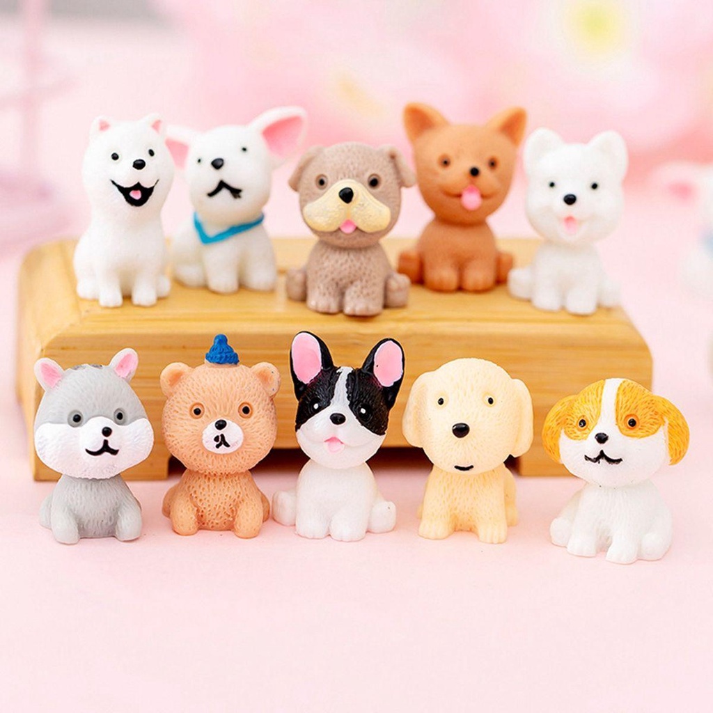 Đồ trang trí Chú Chó DARON Mini Bằng Nhựa Resin Trang Trí Sân Vườn DIY