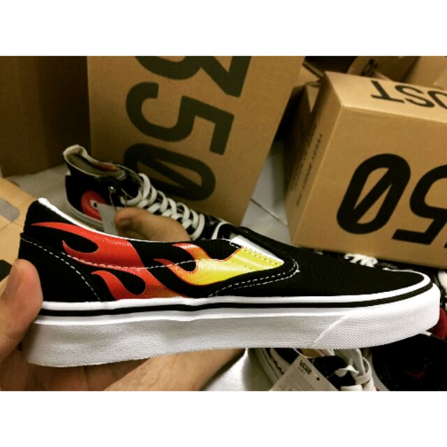 [ Hot ] Giày vans slipon flame 1:1 ( có căn , full box + tag + giấy gói )