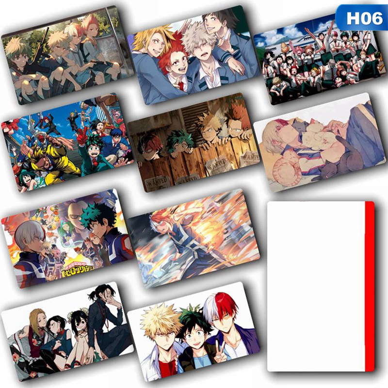 Boộ 10 tấm thẻ trang trí in hình nhân vật trong My Hero Academia