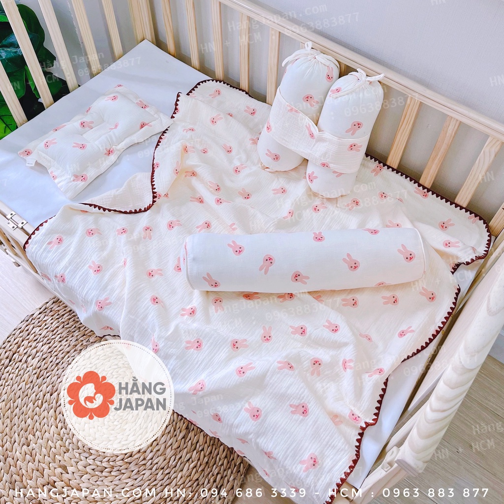 Set chăn kèm gối lõm sơ sinh Muslin MOCHEE