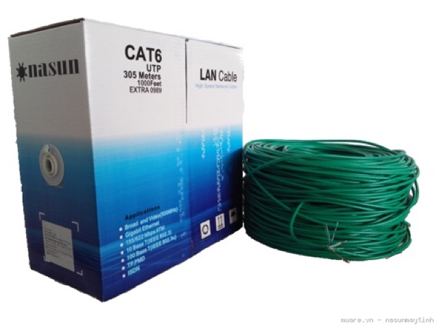 1m Dây mạng UTP Cat6 Nasun ECO 0939 nhập khẩu chính hãng miễn phí bấm đầu từ 5m
