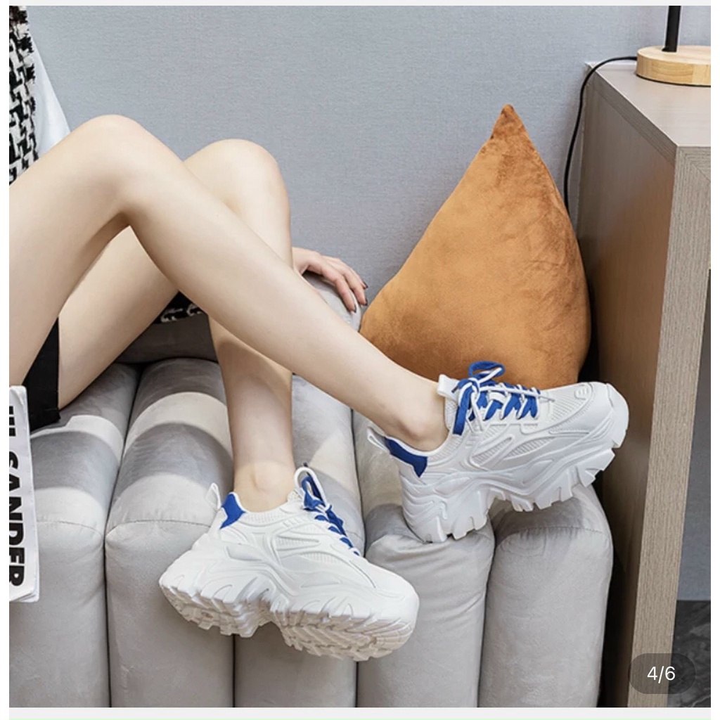 Giày Thể Thao Nữ, Giày Sneaker Nữ Độn Đế Da Mềm Phối Lưới Phong Cách Ulzzang,FULL BOX  M64 -- Lisa
