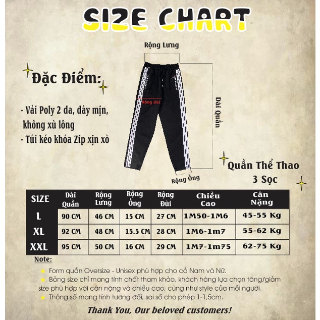Quần Dài Thể Thao 3 Sọc Nam Nữ, Túi kéo khóa zip, chất vải Poly 2 da 4 chiều cao cấp. KKimShop