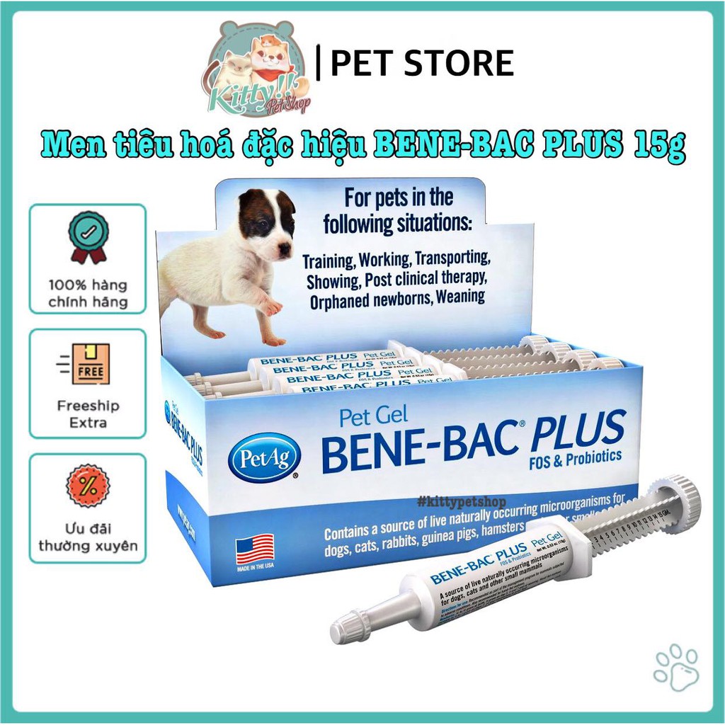 Men Bene Bac Plus - Men tiêu hóa đặc hiệu cho thú cưng: chó, mèo, ha